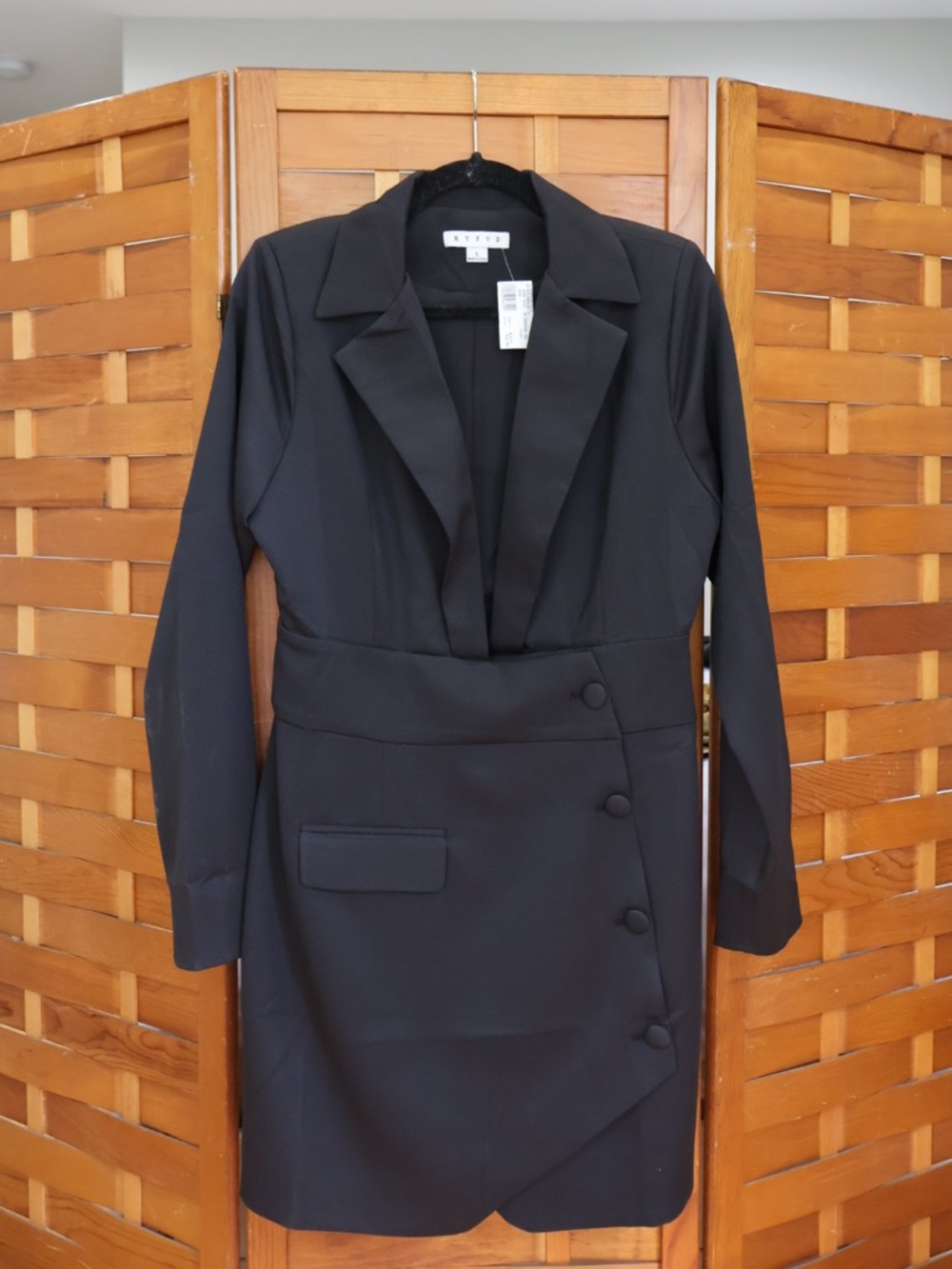 HYFVE Black Long Sleeve Mini Blazer Dress